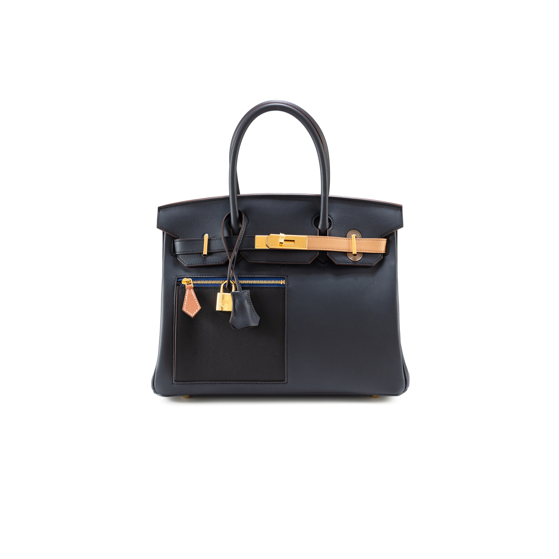 H**mes master colormatic birkin 30 caban, black and chai swift gold hardware (30*22*16cm)